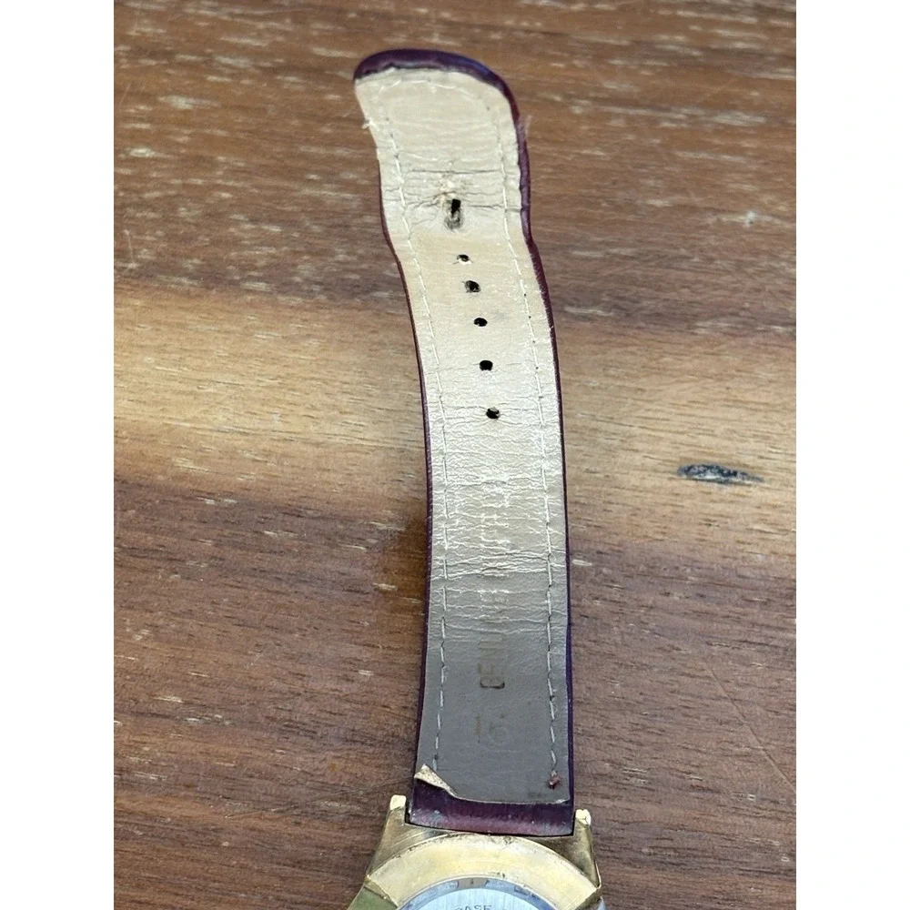 Vintage Jules Jurgensen Watch⭐️Ref 5618⭐️Gold Tone Swiss Movement Leather Strap